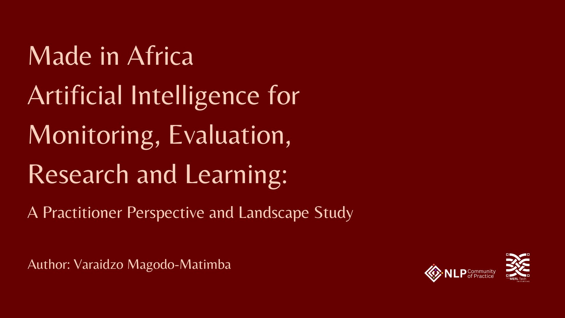The Made in Africa AI in MERL Framework: The Virtual World Cafe Working Session on July 14
